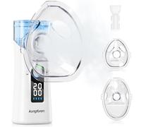 Nebuliseur Aerosol Portable à Nebulisateur Medical:Nébuliseur Portable Avec Nettoyage Automatique Et Écran LED - Avec Masques Pour Adultes Et Enfants - Silencieux Et Rechargeable Pour Maison Et Voyage