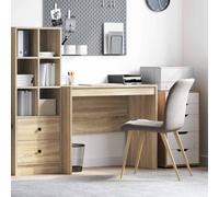 Nebuln Bureau en chêne Sonoma 90 x 50 x 76 cm Table de travail compacte avec étagère pour bureau, bureau à domicile, salle d'étude et chambre d'étudiant, espace de travail bien rangé