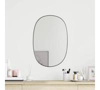 Nebuln Miroir mural noir 60 x 40 cm avec cadre en verre en PVC - Miroir transparent pour salon, chambre à coucher, salle de bain, couloir, vestiaire, vestiaire, miroir cosmétique décoratif et miroir