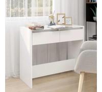 Nebuln Table console blanche en bois - 89 x 41 x 76,5 cm - Table de couloir avec 2 tiroirs - Étagère pour salon, chambre à coucher, entrée - Table d'appoint pour décoration et rangement