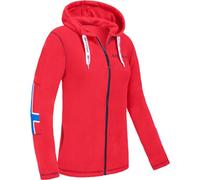 Nebulus Nordest Veste polaire chaude pour femme avec longue fermeture éclair intégrale, rouge/noir, M
