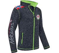 Nebulus Norky Veste polaire chaude pour homme avec longue fermeture éclair intégrale, Bleu marine chiné., M