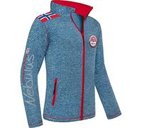Nebulus Norky Veste polaire chaude pour homme avec longue fermeture éclair intégrale, Blue Net Melie, L
