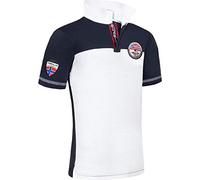 Nebulus Polo PINA pour homme avec broderie pour homme, Blanc/bleu marine., L