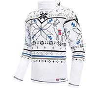 Nebulus Pull à col roulé COASTER, Pull style norvégien pour homme, Blanc., M