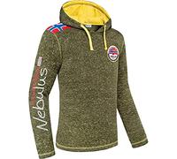 Nebulus Pull en polaire FLAGGY, chaud pour homme, sweat à capuche élégant avec cordon de serrage, Gap Green Melie, XL