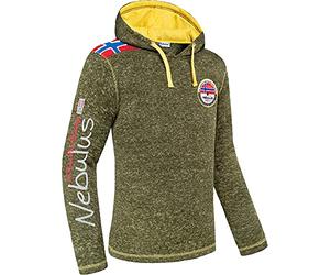 Nebulus Pull en polaire FLAGGY, chaud pour homme, sweat à capuche élégant avec cordon de serrage, Gap Green Melie, XL