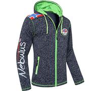 Nebulus Veste polaire NORSKA pour homme - Veste polaire chaude avec fermeture éclair longue, Bleu marine chiné., XXL