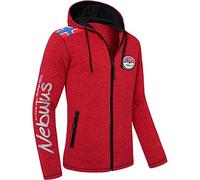 Nebulus Veste polaire NORSKA pour homme - Veste polaire chaude avec fermeture éclair longue, Rouge chiné, XL