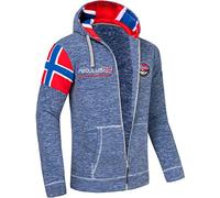 Nebulus Veste polaire Searcher pour homme - Veste polaire chaude avec fermeture éclair longue, Bleu marine chiné, L