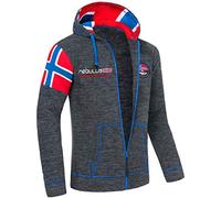 Nebulus Veste polaire Searcher pour homme - Veste polaire chaude avec fermeture éclair longue, Noir chiné, XXL