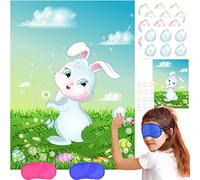 NEBURORA Épinglez la queue sur le lapin avec 24 queues de lapin, jeu de fête de Pâques pour enfants
