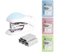 NEBURORA Mini agrafeuses de bureau sans effort avec 400 agrafes standard 26/6, capacité de 2 à 24 feuilles, comprend un décapant d'agrafes intégré, un joli cadeau d'agrafeuse