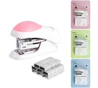 NEBURORA Mini agrafeuses de bureau sans effort avec 400 agrafes standard 26/6, capacité de 2 à 24 feuilles, comprend un décapant d'agrafes intégré, un joli cadeau d'agrafeuse