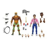 NECA - Figurine TMNT Tortues Ninja Cartoon - 2-Pack Rat King & Vernon 18cm - 0634482541623