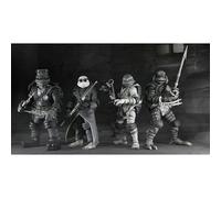 NECA - Universal Monsters/Teenage Mutant Ninja Turtles Figurine d'action de 17,8 cm Lot de 4 Tortues Noires et Blanches