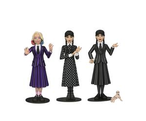 Neca Surtido de 12 Figuras Wednesday Addams Toony Terrors 15 cm - 4x Wednesday Uniforme, 4x Wednesday Robe Classique, 4x Enid