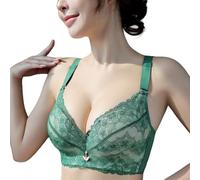 Necalisi brassière Femme avec Armature Dentelle Florale Ajourée Anti Affaissement Vert Femme Grande Taille Impact Elevé Sexy Crop Top 100A