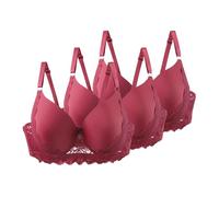 Necalisi brassière Femme avec Armature Dentelle Florale Ajourée Couverture complète Vin Rouge Grande Taille Brassiere Femme Sexy Crop Top 100E