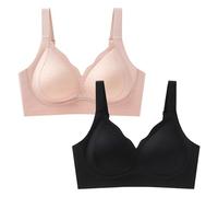 Necalisi Brassiere Sport Femme Push up Soutien Gorge sans Armature pour Fitness et Yoga à Léger Rembourrage Classiques Maintien avec Coussinets Jaune Clair+Noir 100D