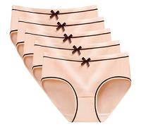 Necalisi Culotte Femme Taille Haute Lot de 5 Jaune Clair Slips Coton Femmes sous-vêtements Respirants Logo Culottes Sport Shorties Ceinture Bikini Lingerie Slip Femme Coton M