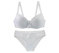 Necalisi Ensemble Soutien Gorge Culotte Blanc Soutien Gorge en Dentelle pour Femmes Push up Confortable Soutien Gorge avec Armature Soutien Gorge 95C