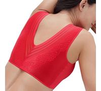 Necalisi sous Vetements feminins Rouge Soutien-Gorge de Sport pour Femme, pour Course à Pied, Jogging, Yoga Soutien Gorge Femme 85C