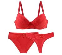 Necalisi Soutien Gorge Push up Ensemble Soutien Gorge Culotte Rouge Soutien Gorge en sans Armatures Dentelle sous-vêtement Soutien Gorge Français Culotte Soutien Gorge Brassiere 95B
