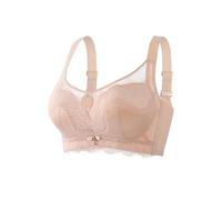 Necalisi Soutien Gorge Push up sans Fil Dentelle Florale Ajourée Bustier Sexy Jaune Clair Grande Taille Minimiseur Non doublés Look Moderne et Confort Absolu 100D