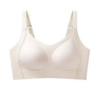 Necalisi Soutien Gorge sans Armature Sport Anti-Affaissement Et Lissage Latéral Ouverture Devant Beige Bonnets Non rembourrés Comfit Soutien Gorge 100B