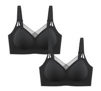 Necalisi Soutien Gorge sans Armature Sport Brassiere Sommeil Ouverture Devant Noir Rembourré Corbeille Lingerie brassière Allaitement 100D