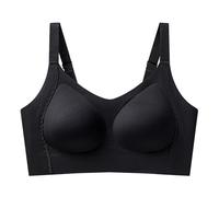 Necalisi Soutien Gorge sans Armature Sport Fitness Vetement Ouverture Devant Noir Non doublé, Grande Taille, Couverture complète Soutien Gorge Grande Taille 75D