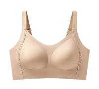 Necalisi Soutien Gorge sans Armature Sport Maintien Fort Ouverture Devant Jaune Clair Non doublé, Grande Taille, Couverture complète Soutiens-Gorge maternité 100B