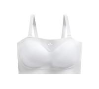 Necalisi Soutien Gorge sans Bretelles sans Fil antidérapant Blanc Grande Taille Brassiere Minimiseur Push up Dos Transparent Bretelles Amovibles 95D