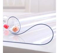 NECAUX Housse de Protection de Table en PVC Transparent de 1,5 mm d'épaisseur - 101,6 x 177,8 cm - Nappe rectangulaire en Plastique pour Meubles de Cuisine en Bois