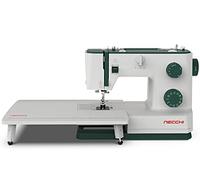 Necchi Q421A Machine à coudre, intérieur en aluminium moulé sous pression, coque en ABS, vert, régulier
