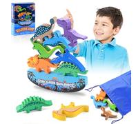 Necdeol Jouet Dinosaure Équilibre en Bois, Jeu D'equilibre de Dinosaure Bloc, Jeux D'équilibre en Bois pour Enfants, Montessori Jouets Éducatifs, Cadeaux pour Bébés 3-6 Ans