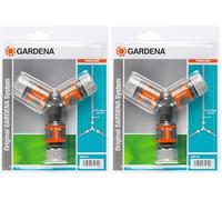 Nécessaire de dérivation en Y pour arrosage 13 mm (1/2 Pouce)/15 mm (5/8 Pouce) de Gardena : raccord de dérivation pour une distribution simple (18287-20) (Lot de 2)