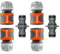 Nécessaires d'arrosage de Gardena : raccords pour extension de tuyau 13 mm (1/2 Pouce) et 15 mm (5/8 Pouce), même avec une pression d'eau élevée (18283-20) (Lot de 2)