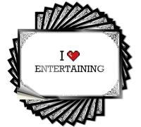 Necessities Tatouage pour ordinateur portable | I Love Entertaining Autocollant en vinyle durable facile à appliquer pour une longue durée (6 x 9 cm)