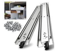 NECILO Glissières de tiroir, 650mm, Avec Serrure, Capacité de Charge de 59kg, Coulisse à Billes à Extension Totale, Montage Latéral, 1 Paire