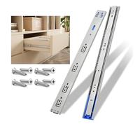 NECILO Glissières de tiroir à Ouverture par Pression, 550mm, Acier inoxydable, Montage Latéral, Capacité de Charge jusqu'à 45KG, Roulements à Billes, Extension Totale en 3 Parties, 1 Paire