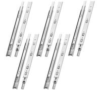 NECILO Glissières de tiroir blanche, Montage Latéral, Capacité de Charge jusqu'à 35KG, Roulements à Billes, Extension Totale en 3 Parties, 550mm, 5 Paire