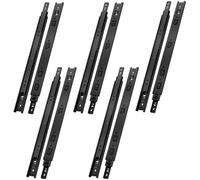 NECILO Glissières de tiroir noir, Montage Latéral, Capacité de Charge jusqu'à 40KG, Roulements à Billes, Extension Totale en 3 Parties, 550mm, 5 Paire