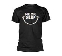 Neck Deep T Shirt Hazy Smile band logo nouveau officiel Homme Noir