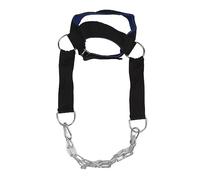 Neck Harness for Neck Exerciser, Adjustable Core Strength Trainer with D - Rings, Durable Nylon Strap for MMA Boxers Bodybuilders, Blue Black