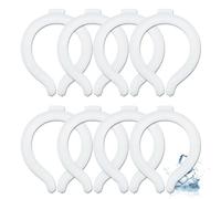Neck Ice Collar, Reusable Cooling Neck Wraps Tube Ring Water Activated Rings for Around Your Neck(blanc,8pcs)