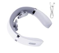 Neck Massager - 6 Inch Portable Cervical Massager | Pc Silicone Necks Massage Device - 10 Modes with Heat 42°c Button and Remote Control for Soothing Relief from Neck Fatigue at Home