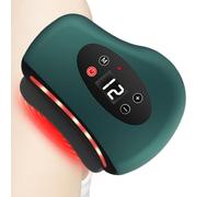 Neck Massager - Electric Vibrating Scraper for Neck Back Shoulder | ABS with Ergonomic Handle, Deep Tissue Massage Tool for Foot Leg Face Muscle Relaxation Portable Body Care, 9.5x8x2.5cm White Green