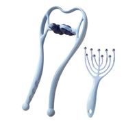 Neck Massager Handheld, Adjustable Cervical Device, Manual Muscle Pressure Tool Ergonomic Design Deep Tissue for Neck Shoulder Back Legs Elbow, for Home Travel Office Long Hours Use
